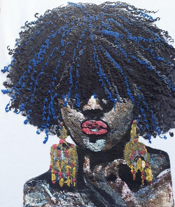 BLACK IS ART Tshirt Black natural kinky Hair  QUEEN T-shirt