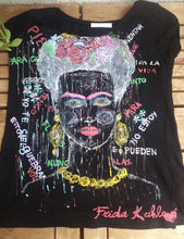 Frida Kahlo inspired Art  T shirt Painted 3d