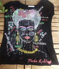 Frida Kahlo inspired Art  T shirt Painted 3d