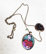 Frida Kahlo artistic Necklace Painted Handmade  Jewel Frida Kahlo inspired
