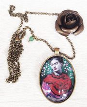 Frida Kahlo artistic Necklace Painted Handmade  Jewel Frida Kahlo inspired
