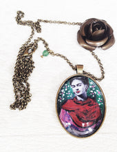 Frida Kahlo artistic Necklace Painted Handmade  Jewel Frida Kahlo inspired