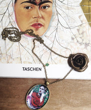 Frida Kahlo artistic Necklace Painted Handmade  Jewel Frida Kahlo inspired
