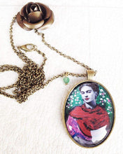 Frida Kahlo artistic Necklace Painted Handmade  Jewel Frida Kahlo inspired