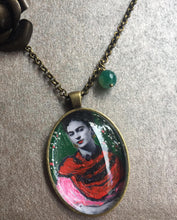 Frida Kahlo artistic Necklace Painted Handmade  Jewel Frida Kahlo inspired