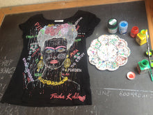 Frida Kahlo inspired Art  T shirt Painted 3d