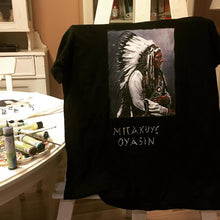 SITTING BULL LAKOTA CHIEF T-shirt Painted 3d Native Chief  T shirt  PAINTED 3D Mitakuye Oyasin  Lakota Sioux