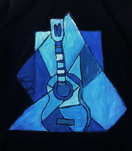Pablo Picasso Artistic  T-shirt Blue Period Tribute Blue Guitar  Painting