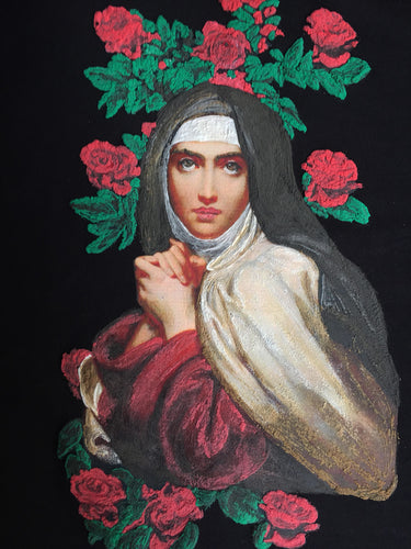 SAINT TERESA OF AVILA Painted T shirt  Artistic   Religious Catholic Teresa de Jesus  Shirt
