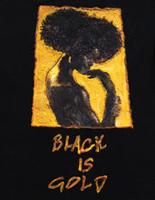 Afro Black Queen T-shirt  PAINTED 3D Black is Gold t shirt