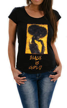 Afro Black Queen T-shirt  PAINTED 3D Black is Gold t shirt