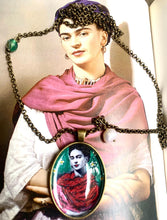 Frida Kahlo Necklace Painted artistic Handmade  Jewel Frida Kahlo inspired