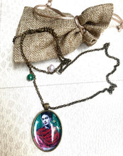 Frida Kahlo Necklace Painted artistic Handmade  Jewel Frida Kahlo inspired